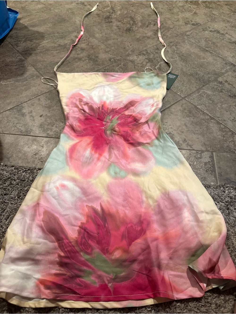 🐒 Wild Fable pastel floral cowl halter mini dress